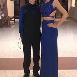 size 0 beautiful sherri hill blue dress